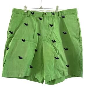 BROOKS BROTHERS Green Navy Blue Whale Embroidered Preppy Chino Shorts Men’s 40